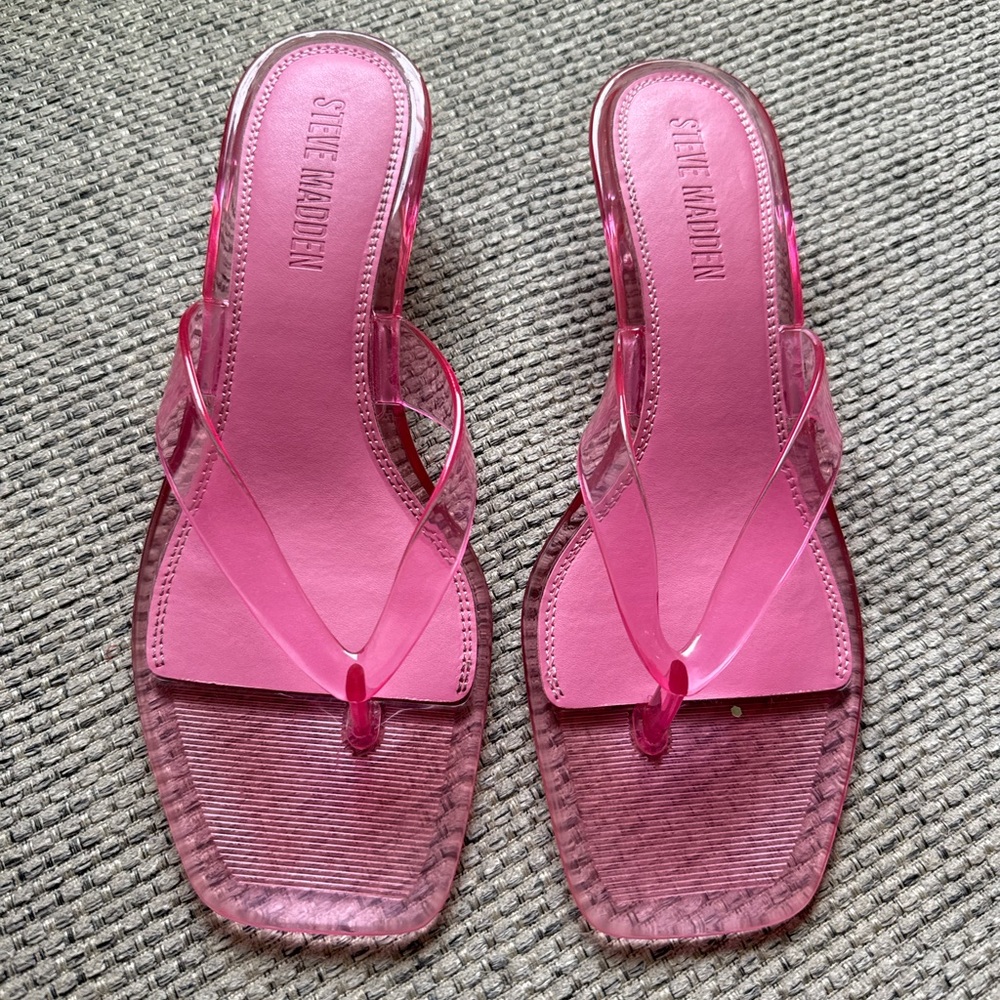 Steve Madden Vibrant Pink Women's Kitten Heel Sandals SIZE 8